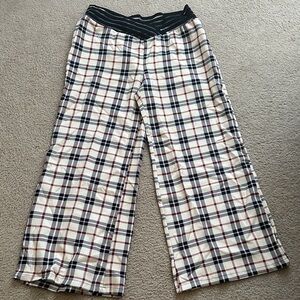 Plaid Wide Leg Pants